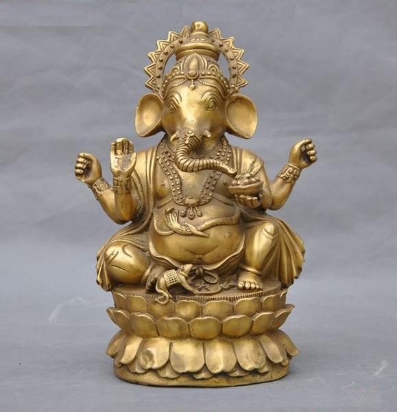 Lord Ganesha / Ganpati / God of Fortune - Brass Statue – HolyHinduStore